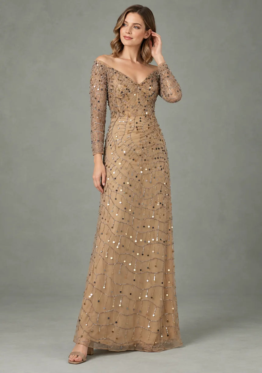 ibBan Women’s Party Long Dress with Hand Embroidery -Sobia