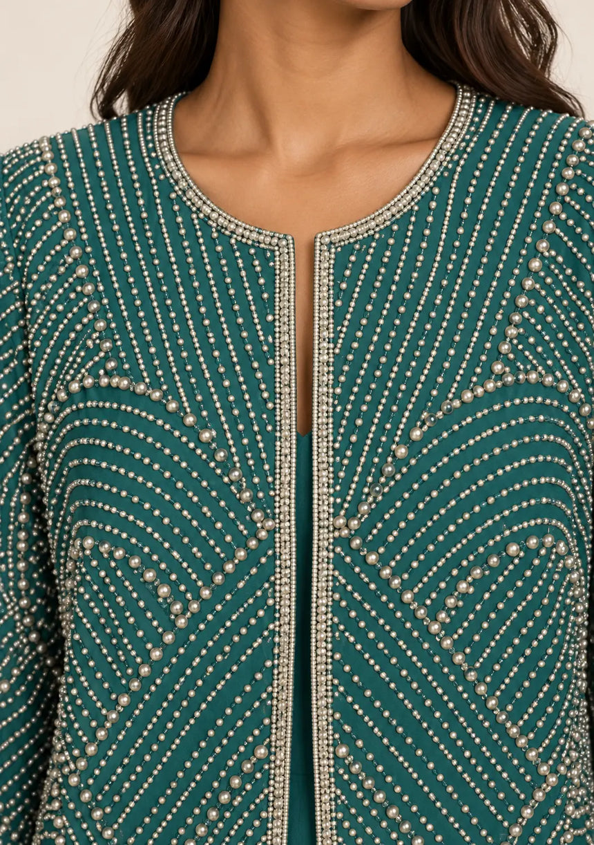 ibBan Women’s Beaded Jacket and Pant Set - Zarina