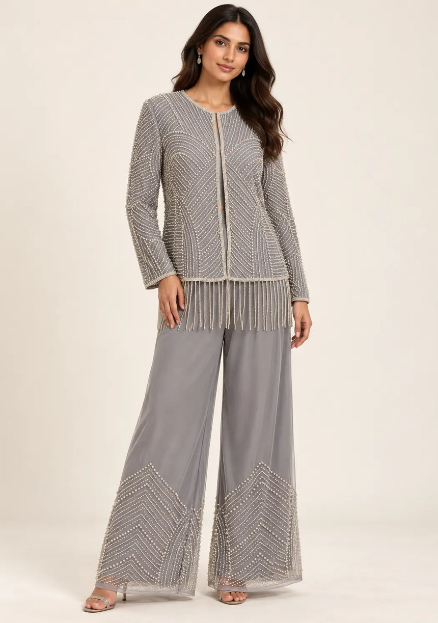 ibBan Women’s Beaded Jacket and Pant Set - Zarina