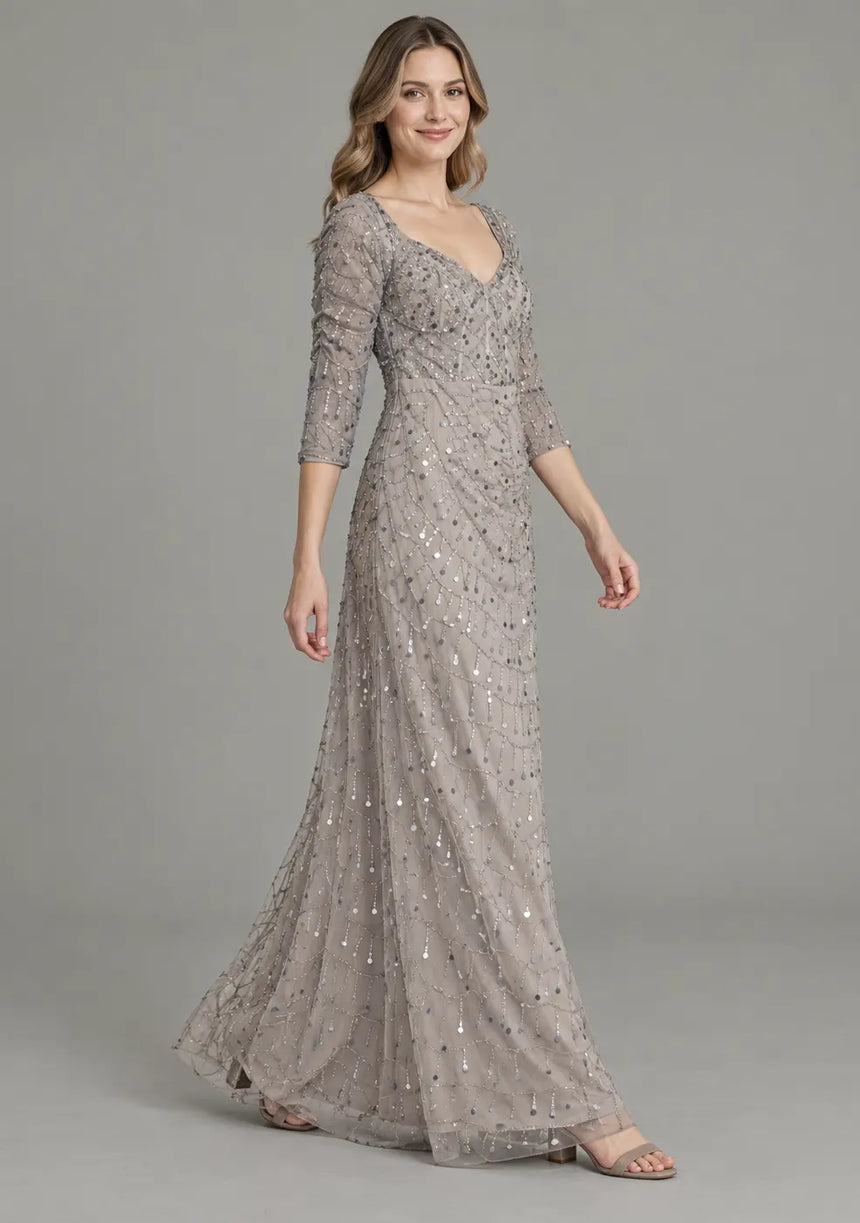 ibBan Women’s Party Long Dress with Hand Embroidery -Sobia