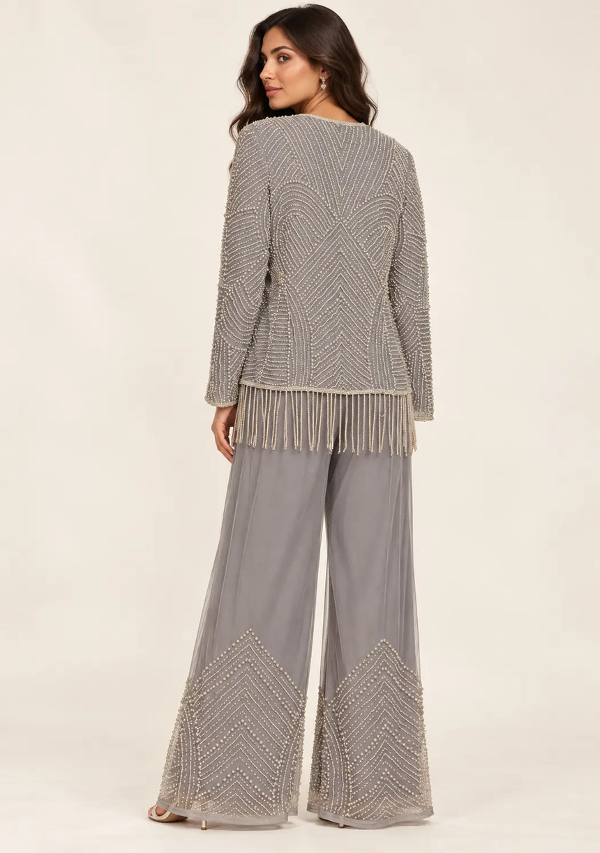 ibBan Women’s Beaded Jacket and Pant Set - Zarina