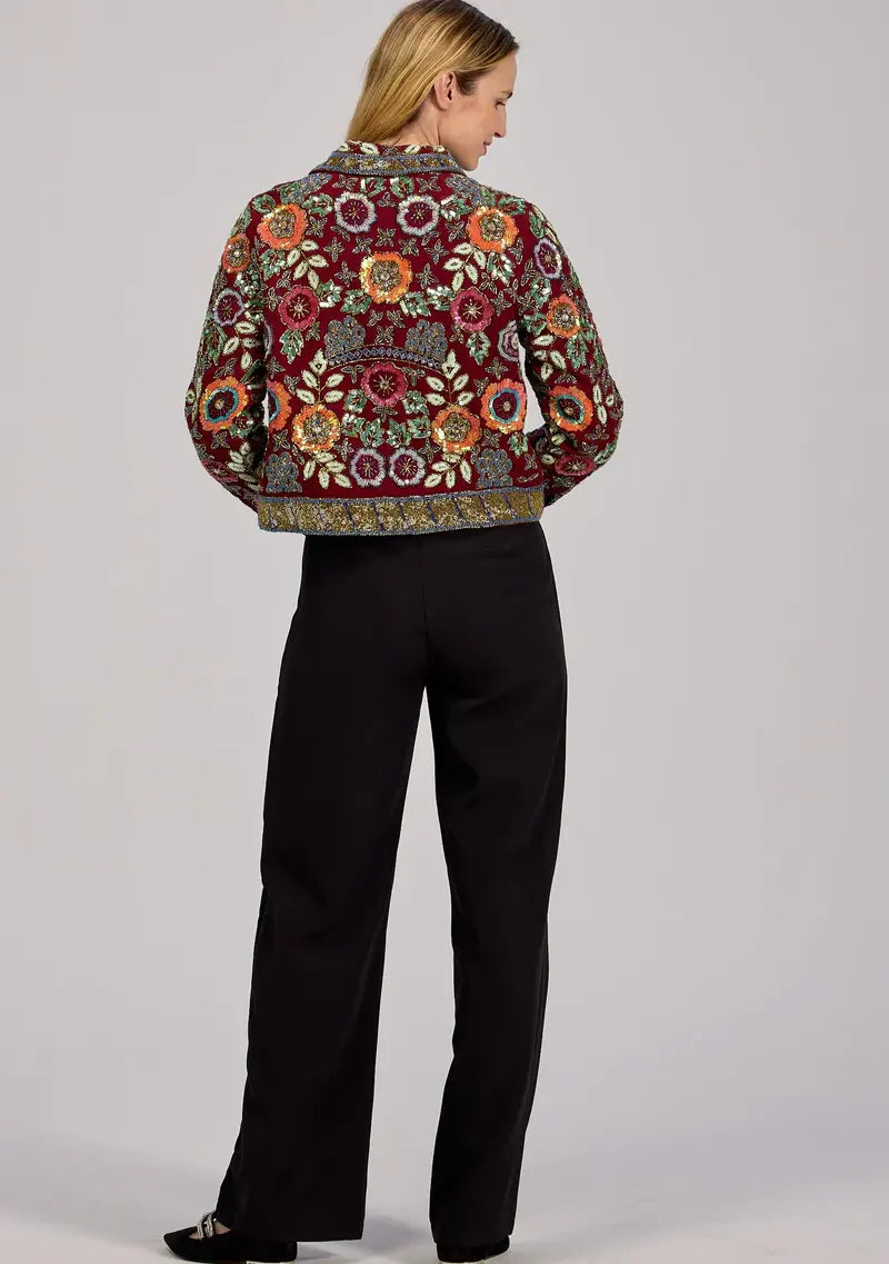 ibBan Women's Luxury Hand Embroidered Winter Jacket -Rio