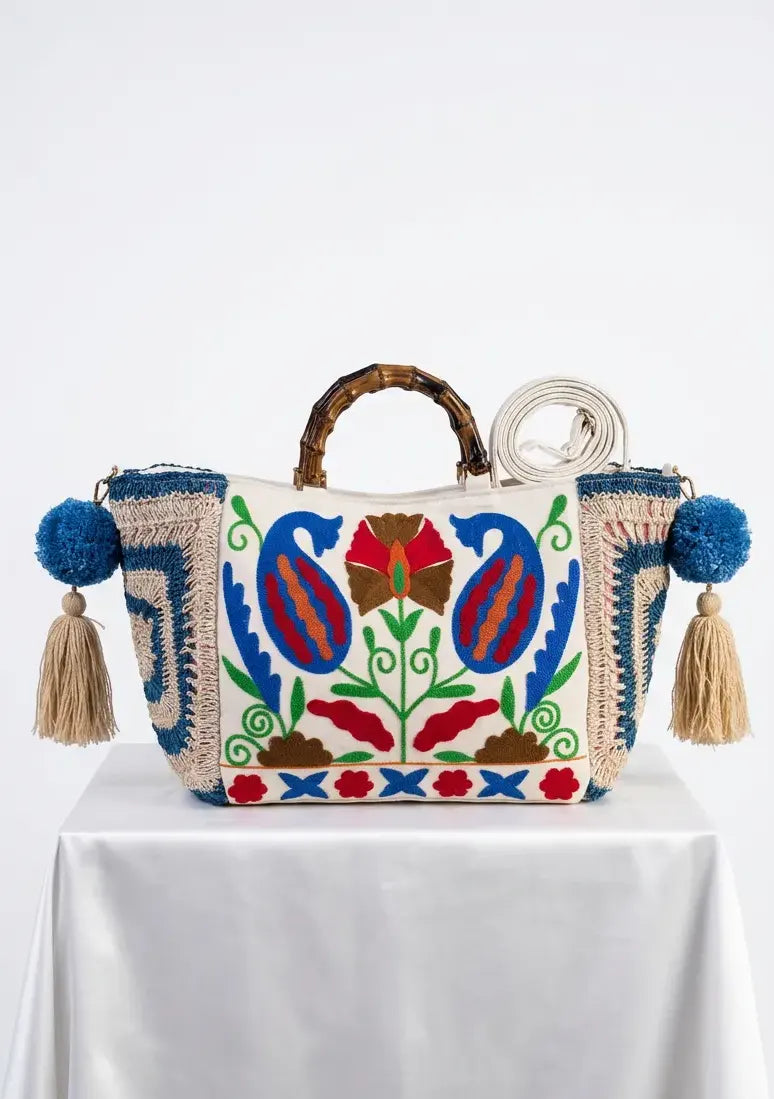 ibBan Women's Hand Embroidered Tote Bag - Miruna