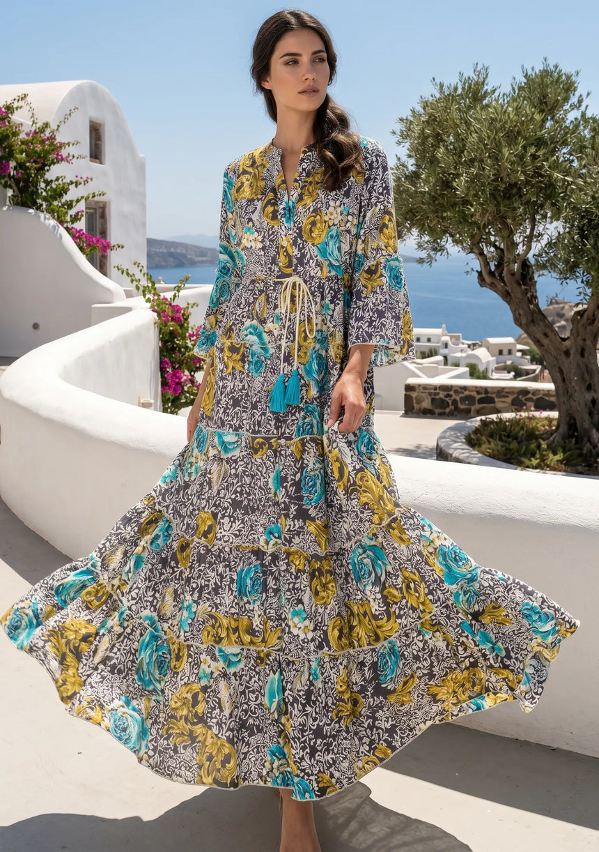 ibBan Premium Printed Cotton Long Tunic Dress -Lara Tunic