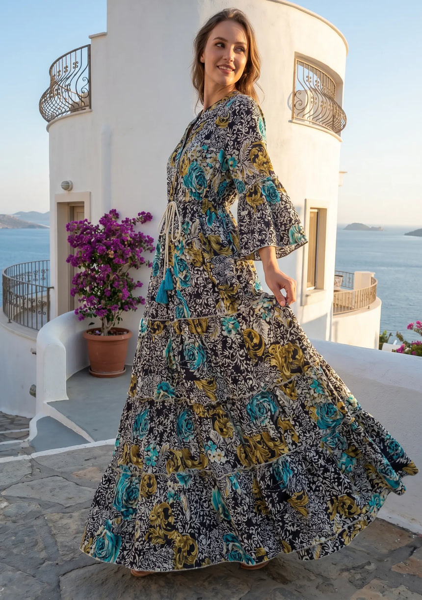 ibBan Premium Printed Cotton Long Tunic Dress -Lara Tunic