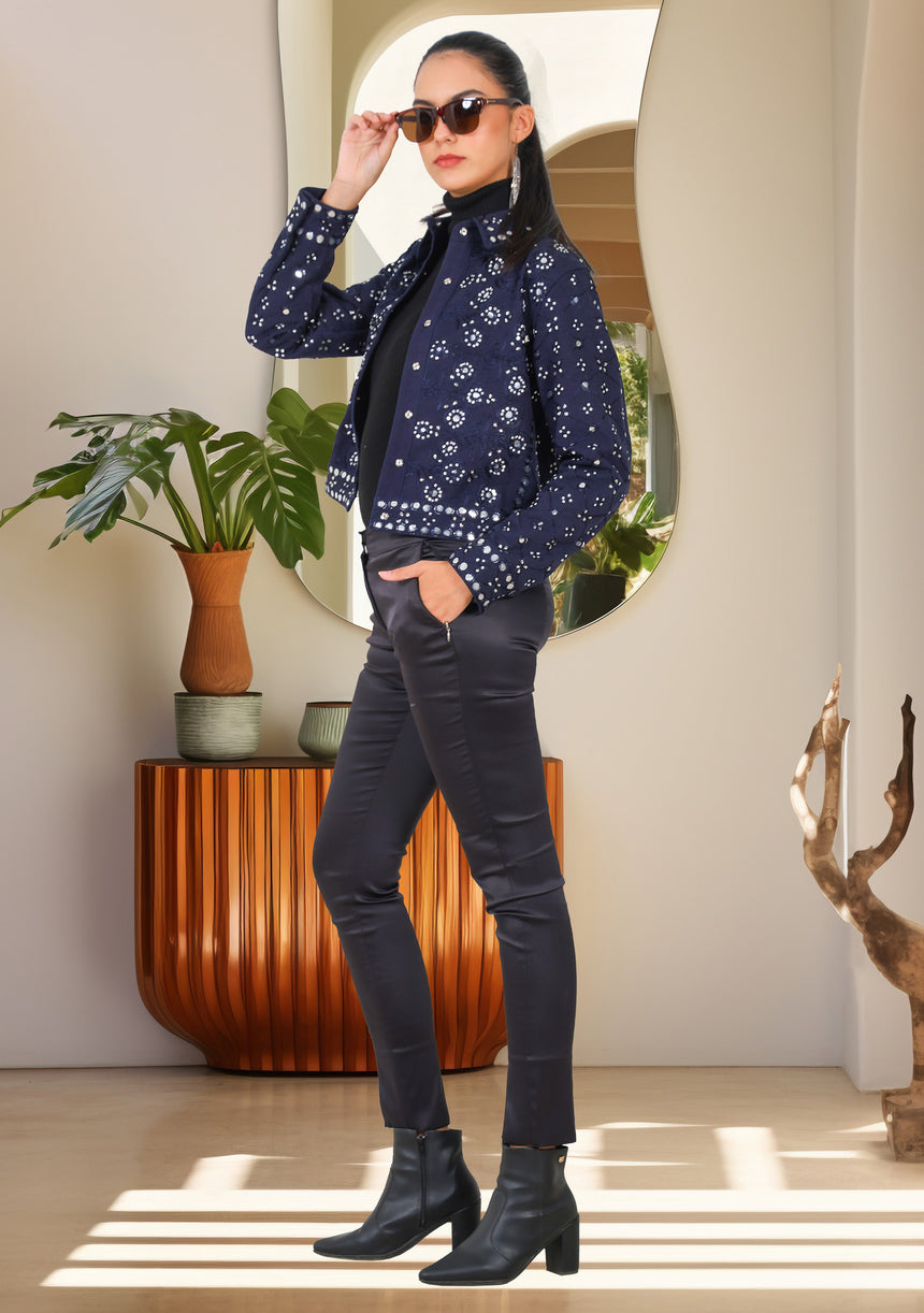 ibBan Women's Winter Hand Embroidered Jacket | Luxury Designer - Inshi