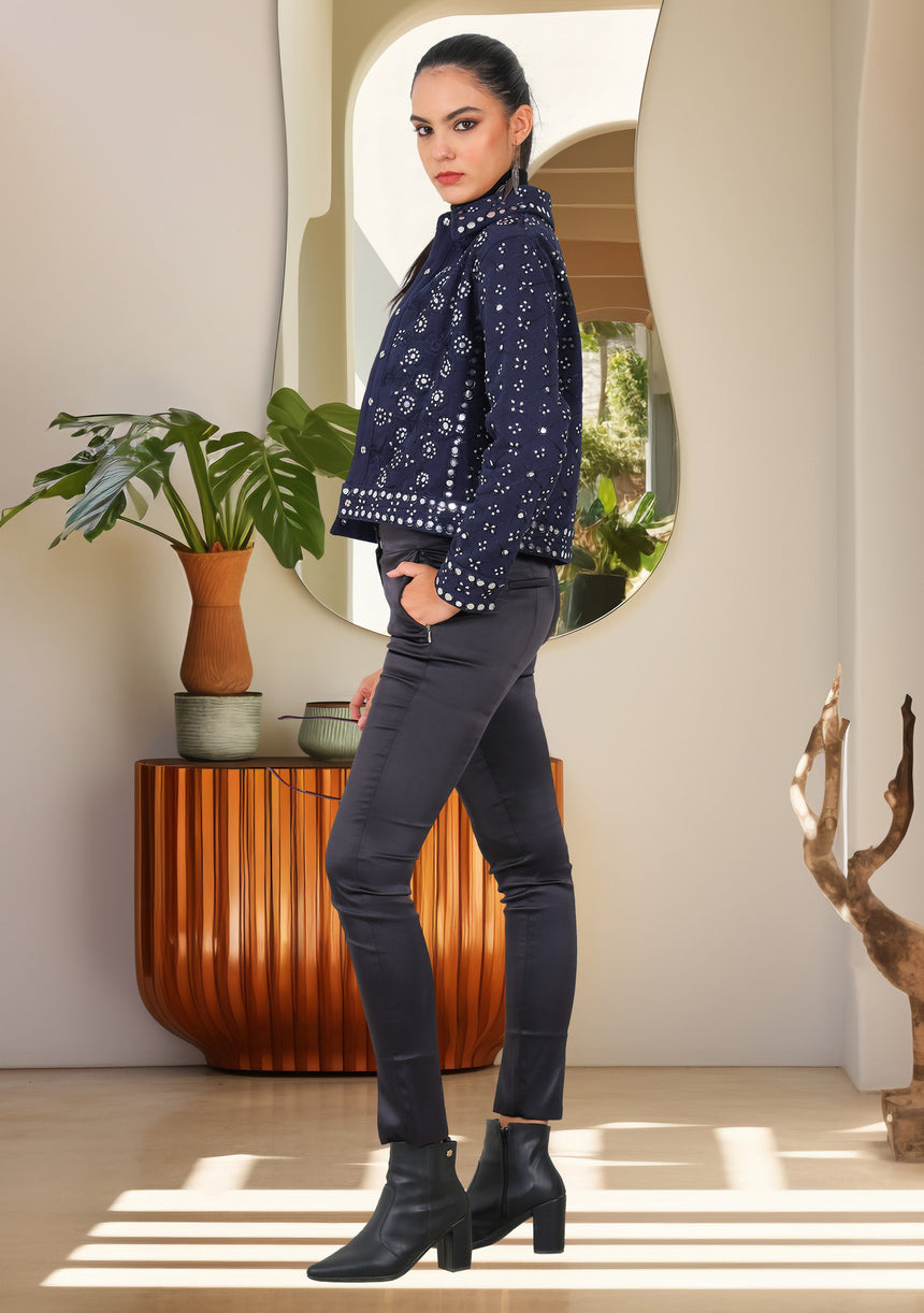 ibBan Women's Winter Hand Embroidered Jacket | Luxury Designer - Inshi