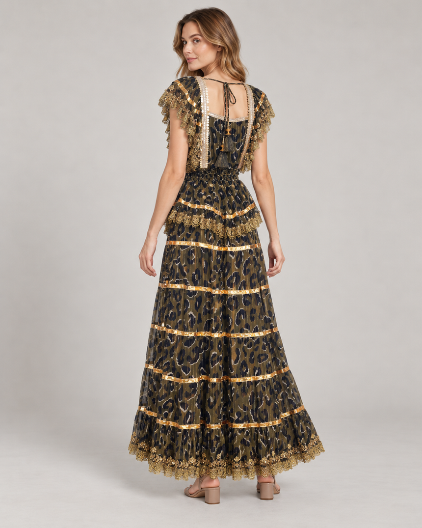 ibBan Cotton Georgette Long Dress - Anaab