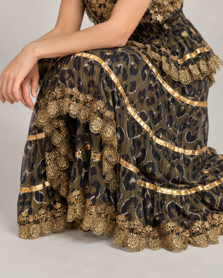 ibBan Cotton Georgette Long Dress - Anaab