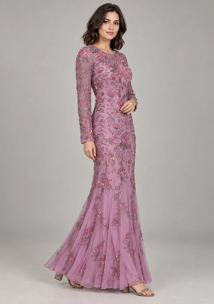 Women’s Party Maxi Dress with Hand Embroidery -