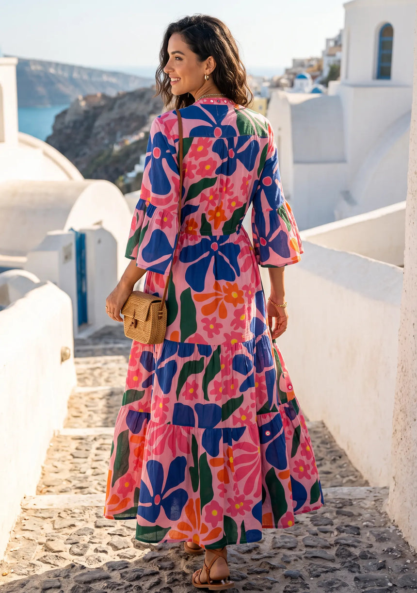ibBan Multicolour Printed Cotton Long Tunic - Zohal