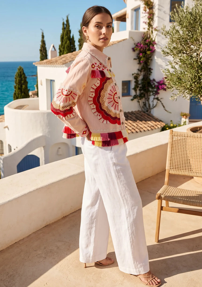 ibBan Hand Embroidered Summer Jacket for Women | Artisan Luxury Fashion - Sara