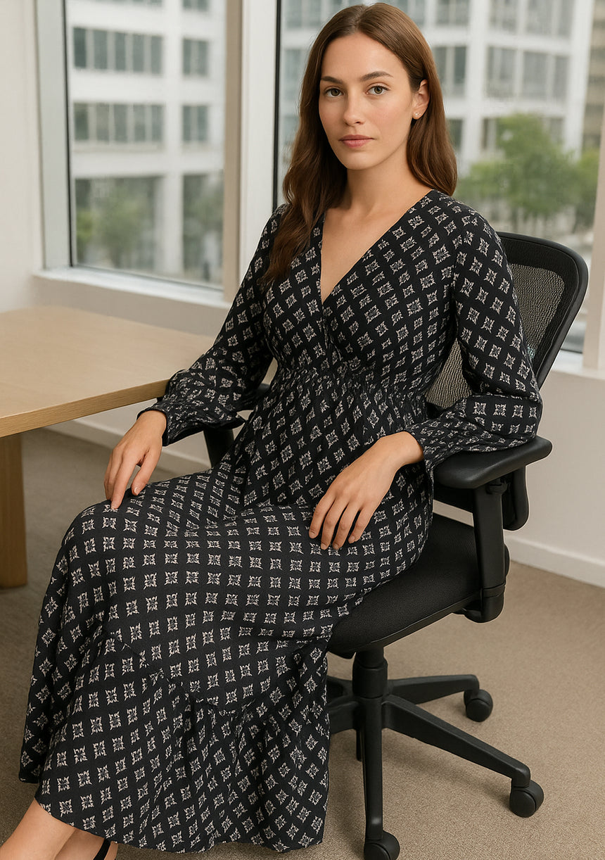 BLACK PRINT DRESS