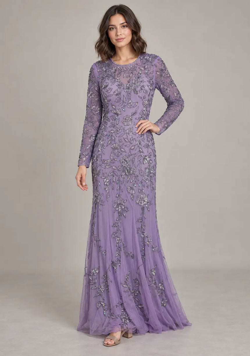 Women’s Party Maxi Dress with Hand Embroidery -