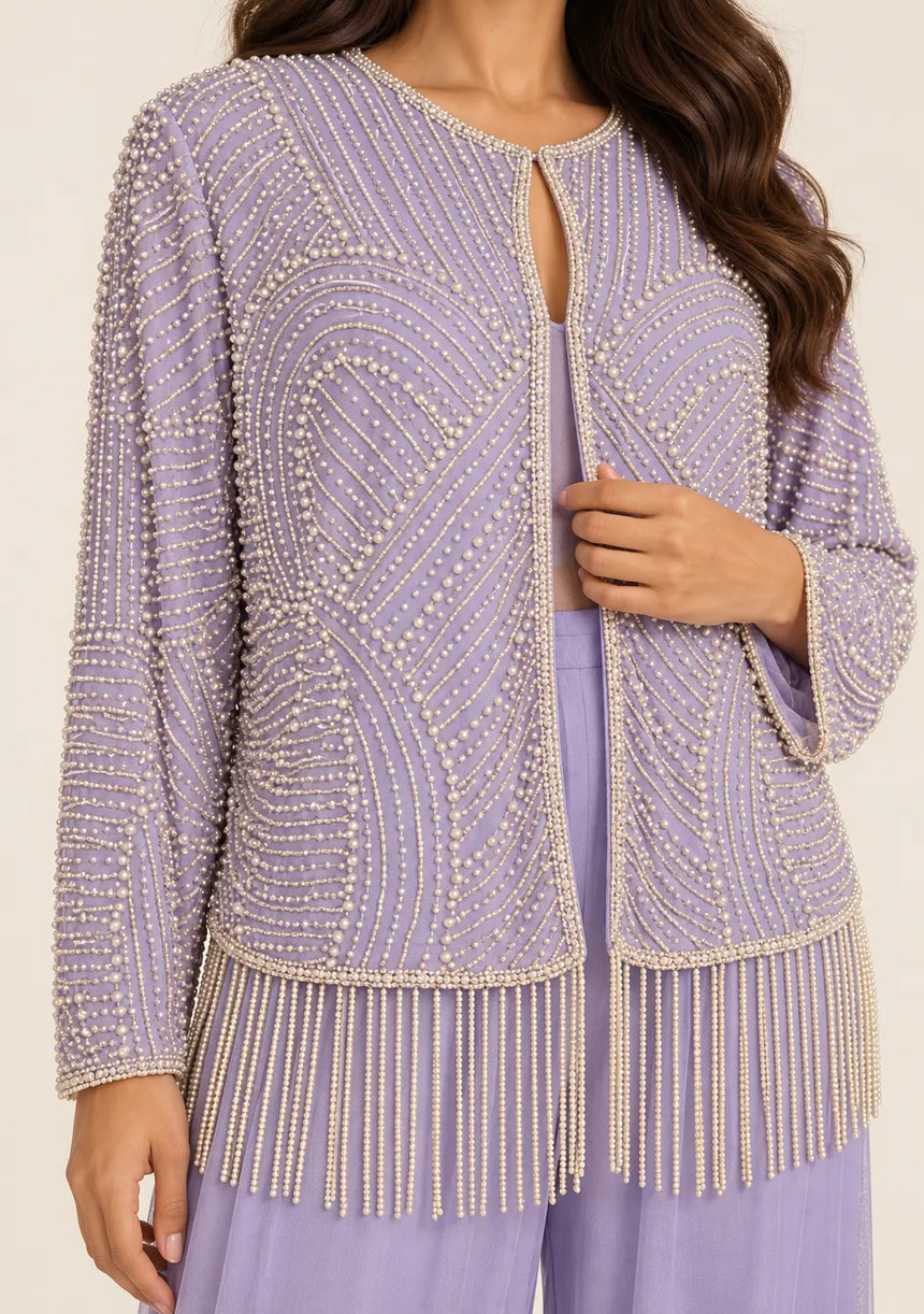 ibBan Women’s Beaded Jacket and Pant Set - Zarina