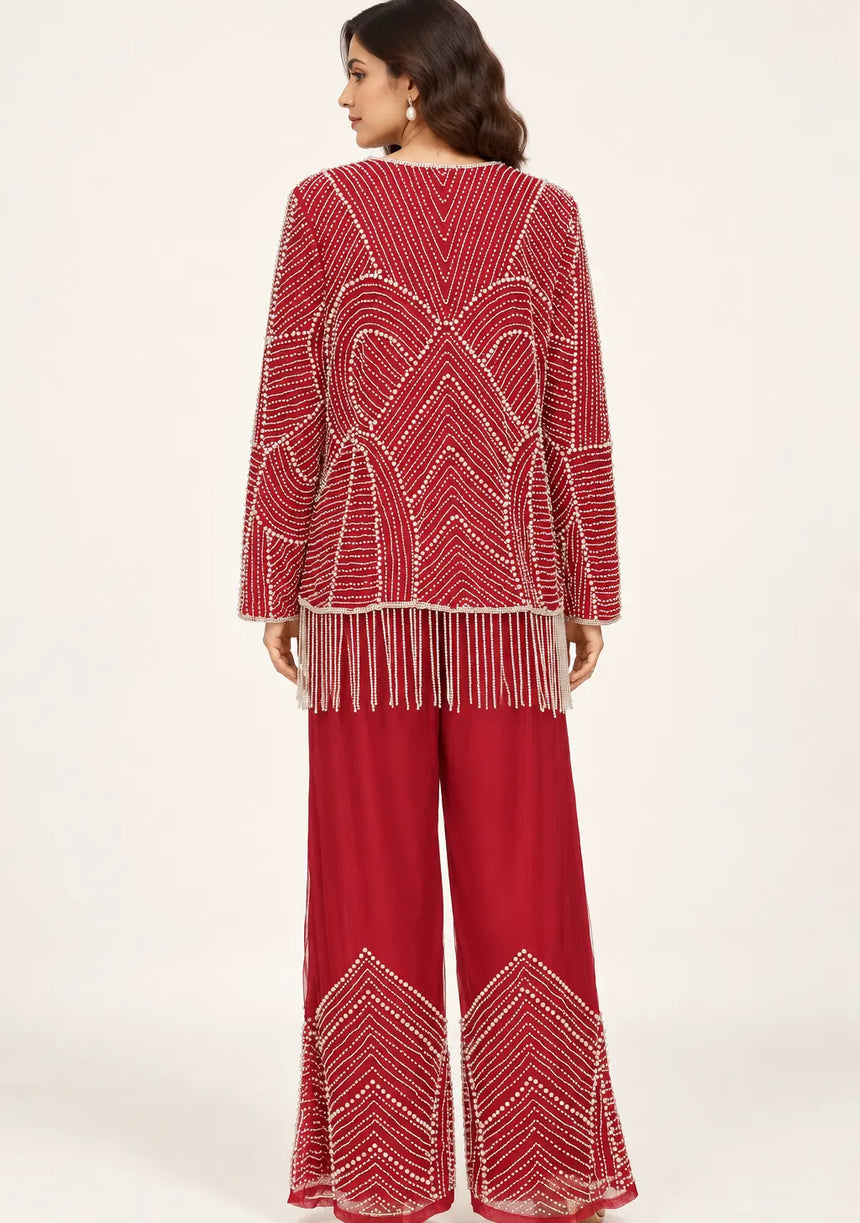 ibBan Women’s Beaded Jacket and Pant Set - Zarina