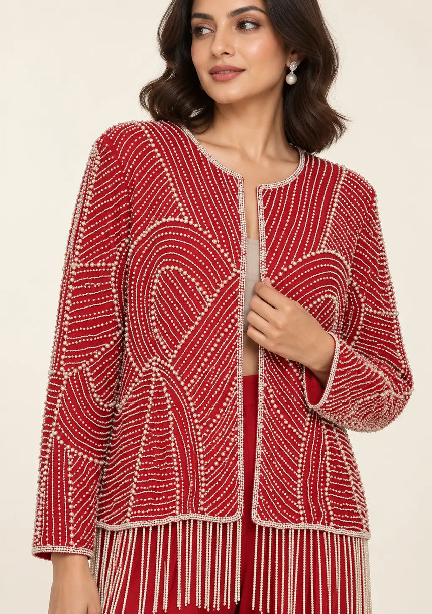 ibBan Women’s Beaded Jacket and Pant Set - Zarina