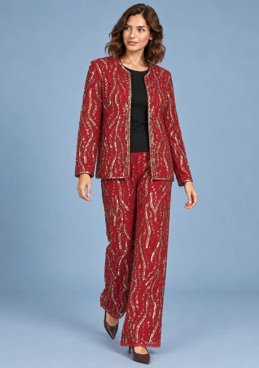 ibBan Women’s Georgette & Net Jacket with Hand Embroidered - Tasmia