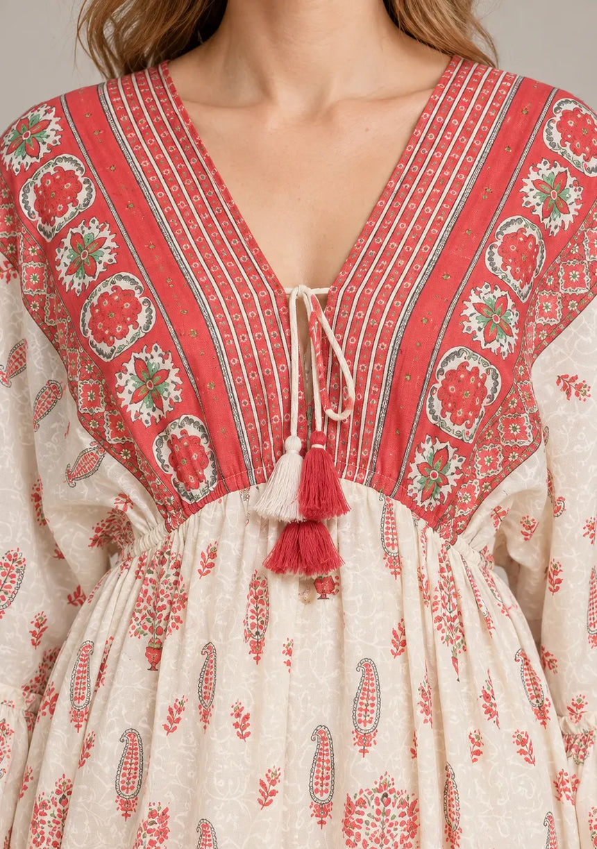 Ibban Summer Cotton Hand-Embroidered Long Dress -Daisey