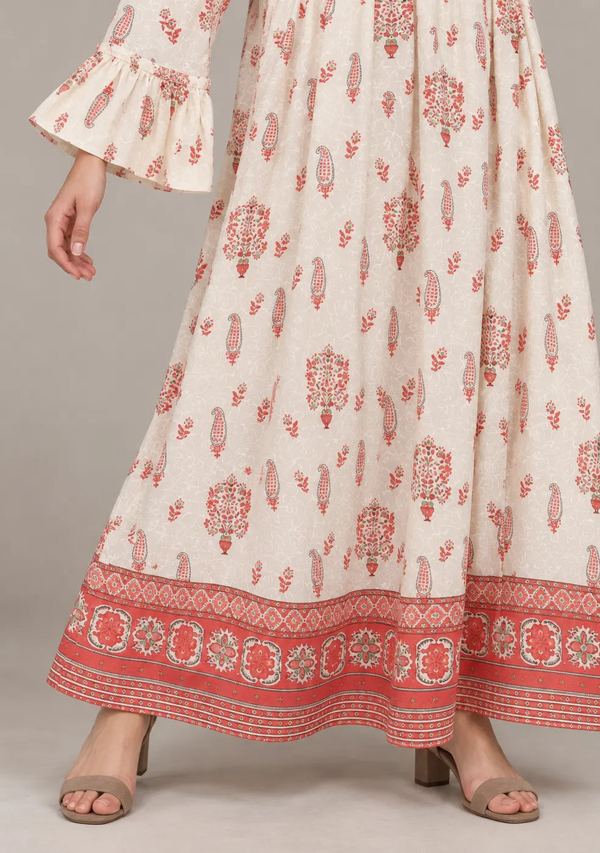 Ibban Summer Cotton Hand-Embroidered Long Dress -Daisey