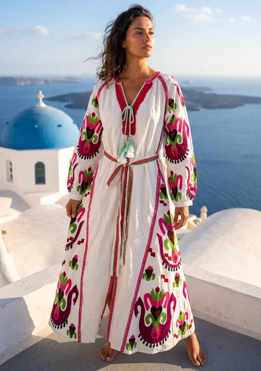 Women's Cotton Maxi Dress Round Neck - Sona