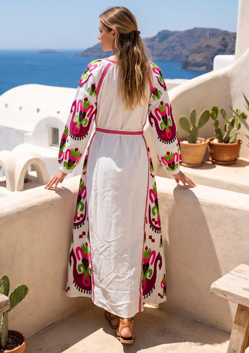 Women's Cotton Maxi Dress Round Neck - Sona