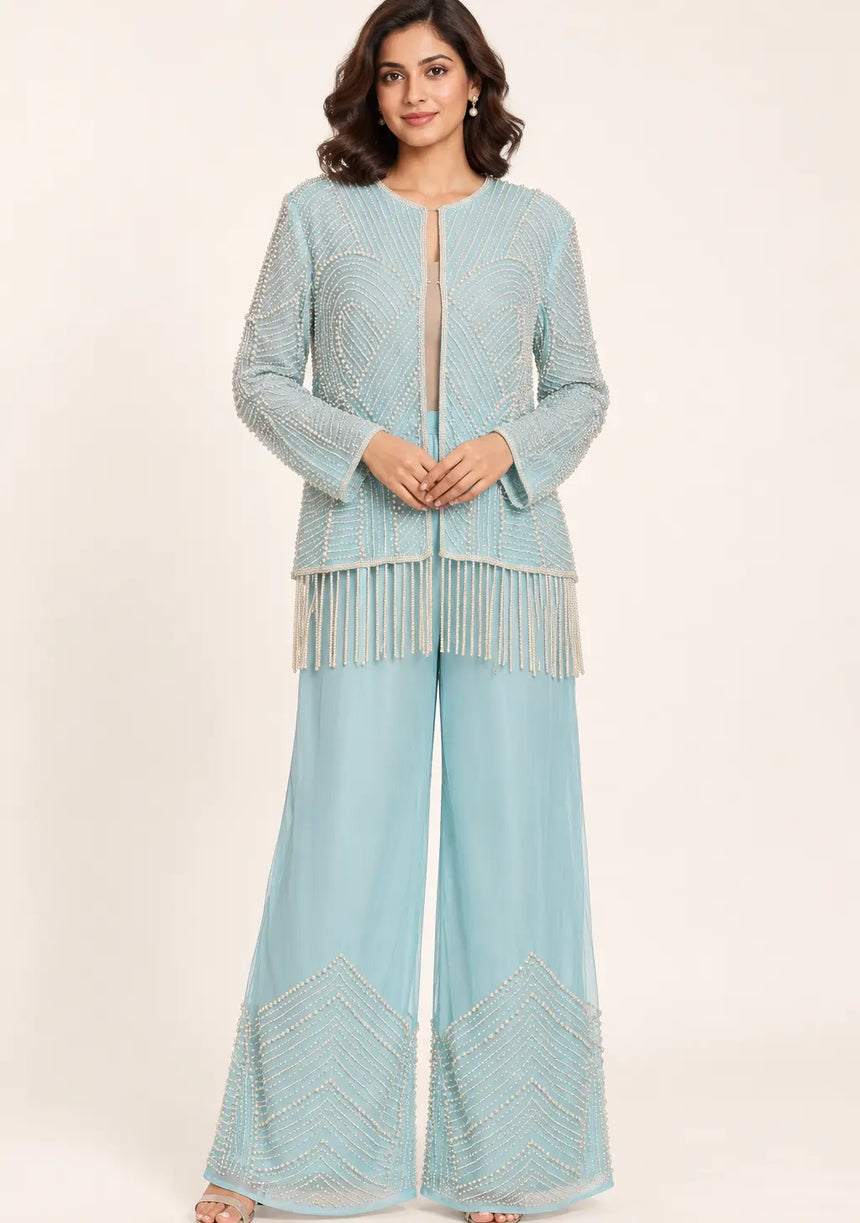 ibBan Women’s Beaded Jacket and Pant Set - Zarina
