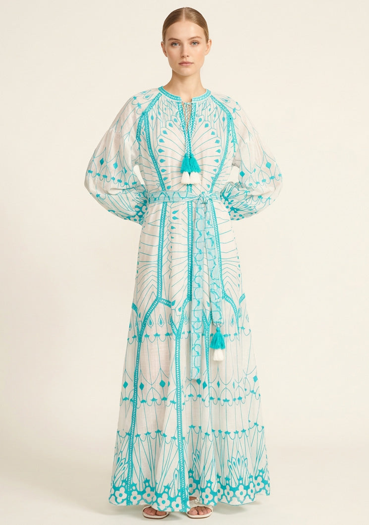 Maxivestido de algodón para mujer - Meerab