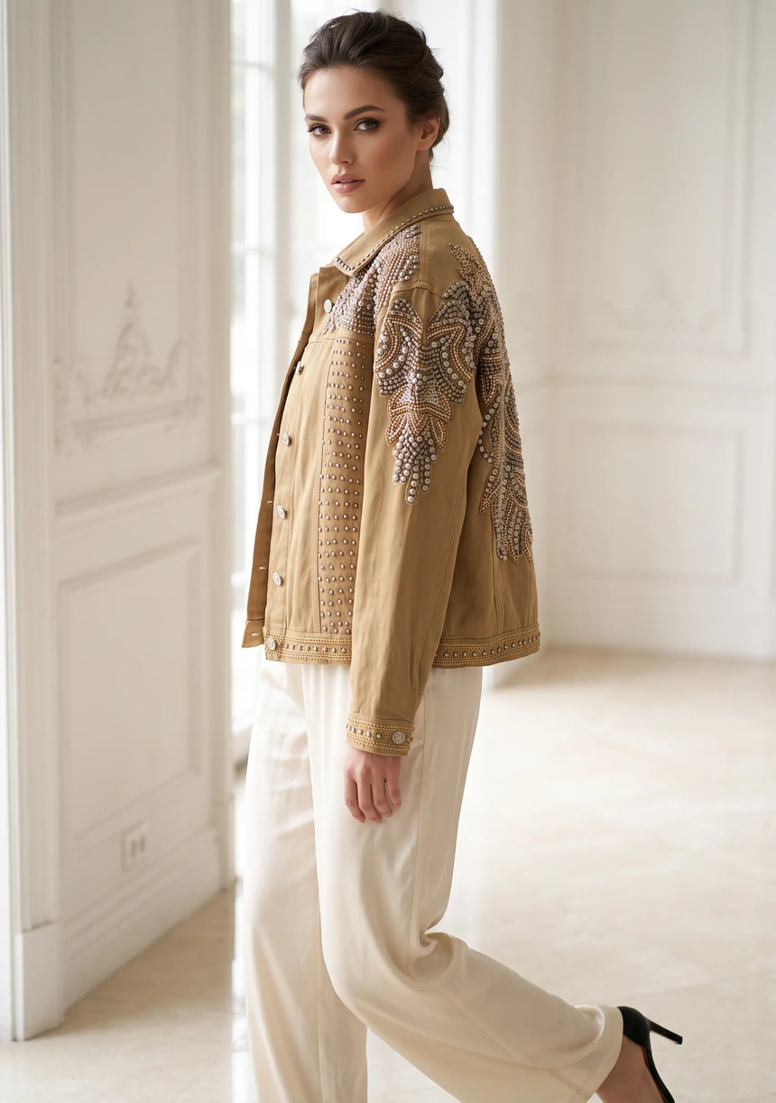 ibBan Women's Hand Embroidered Cotton Jacket - Mira