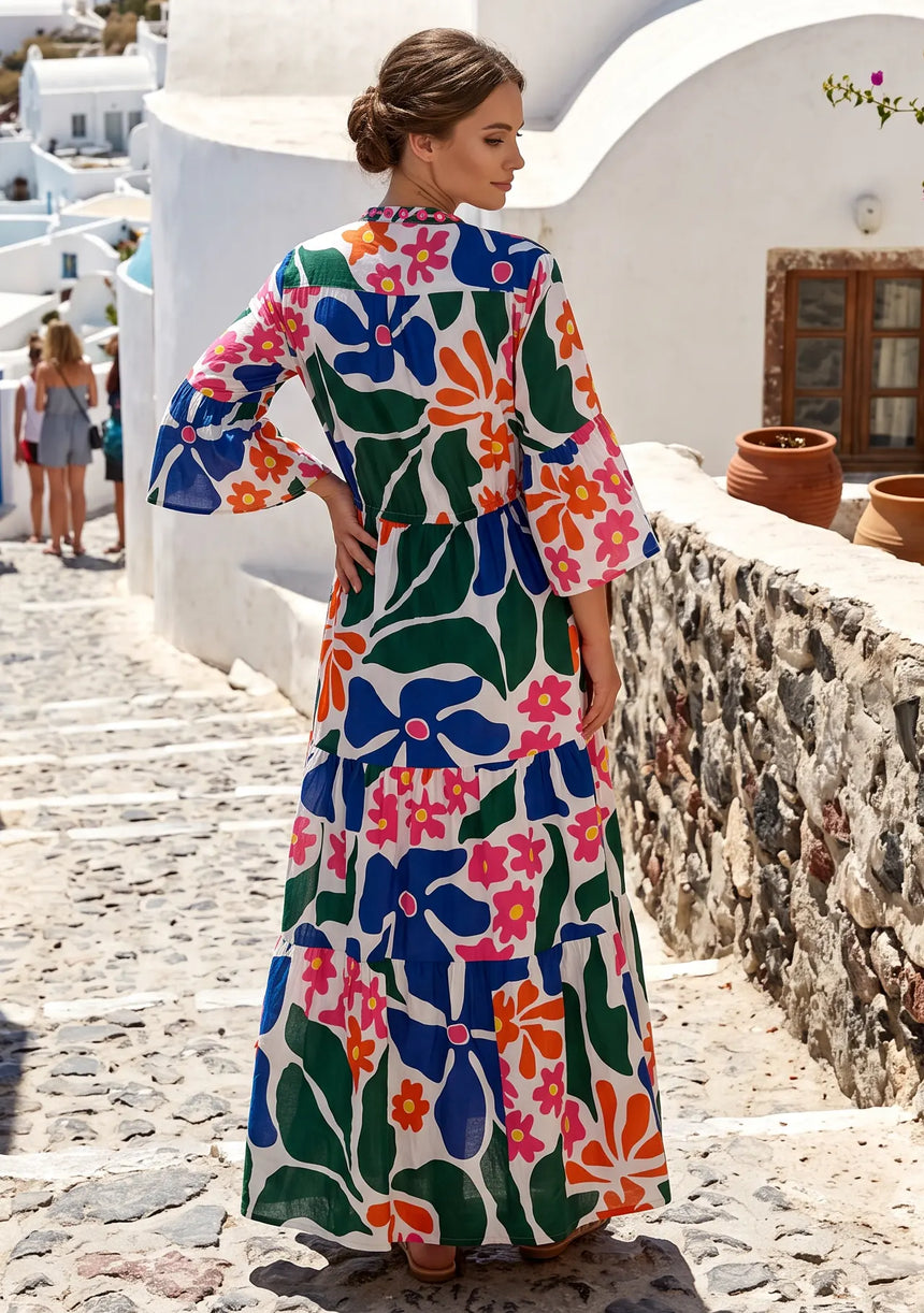 ibBan Multicolour Printed Cotton Long Tunic - Zohal