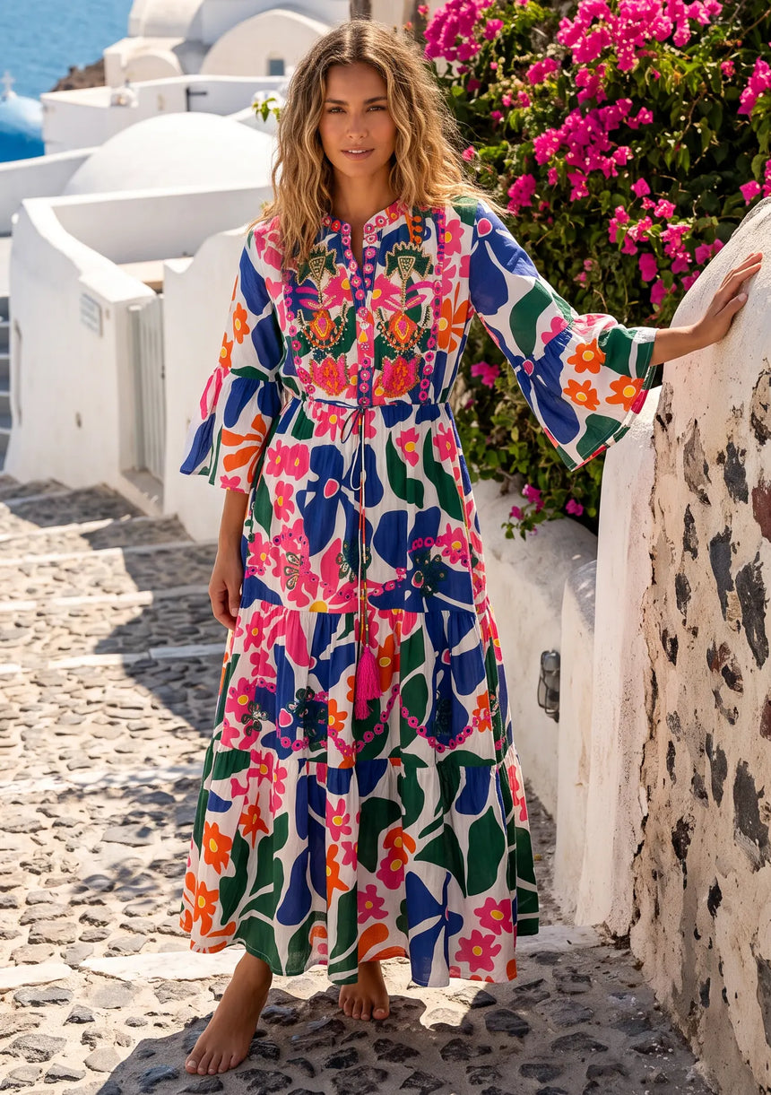 ibBan Multicolour Printed Cotton Long Tunic - Zohal