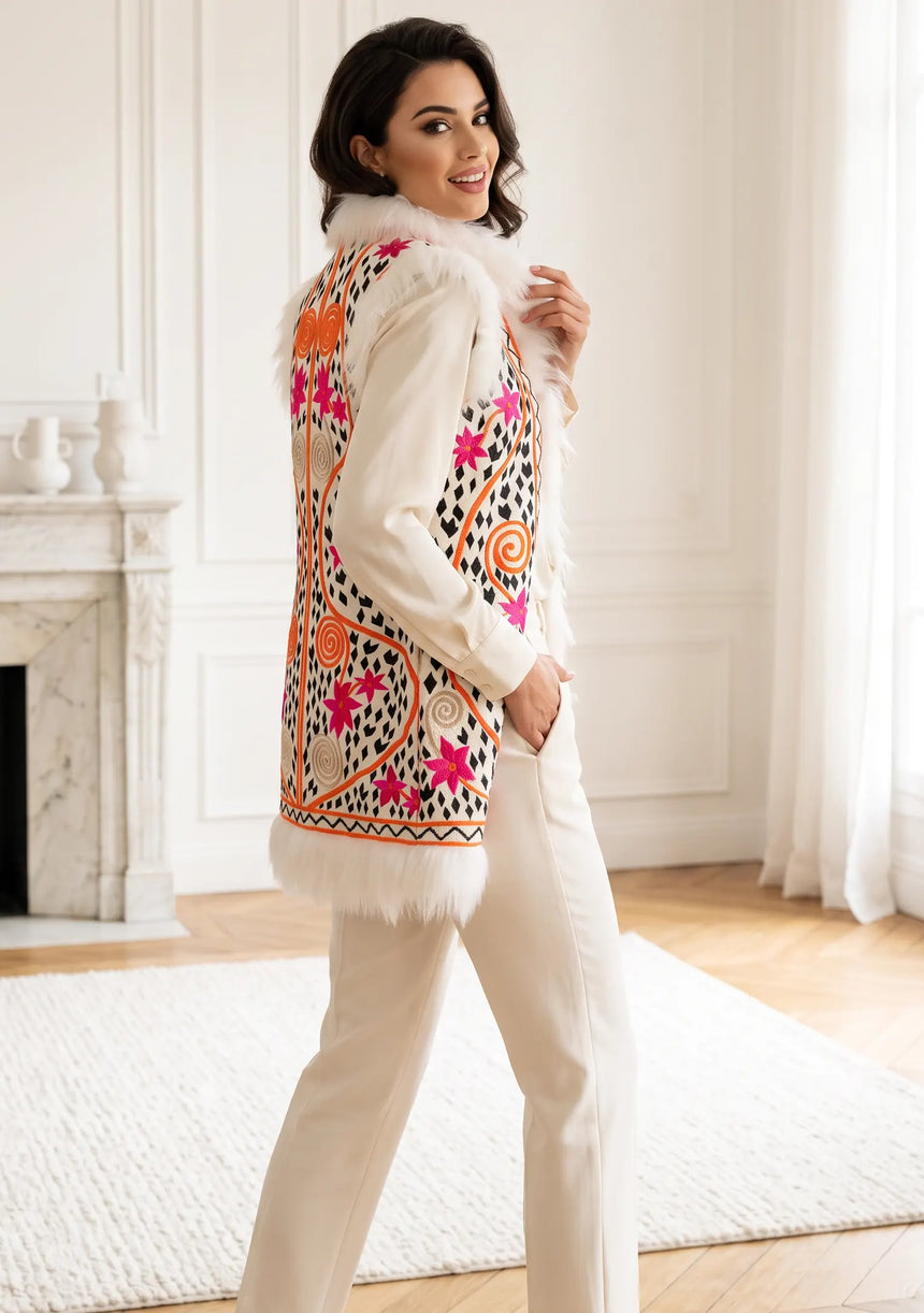 Hand Embroidered Winter Gilet for Women | ibBan - Resa
