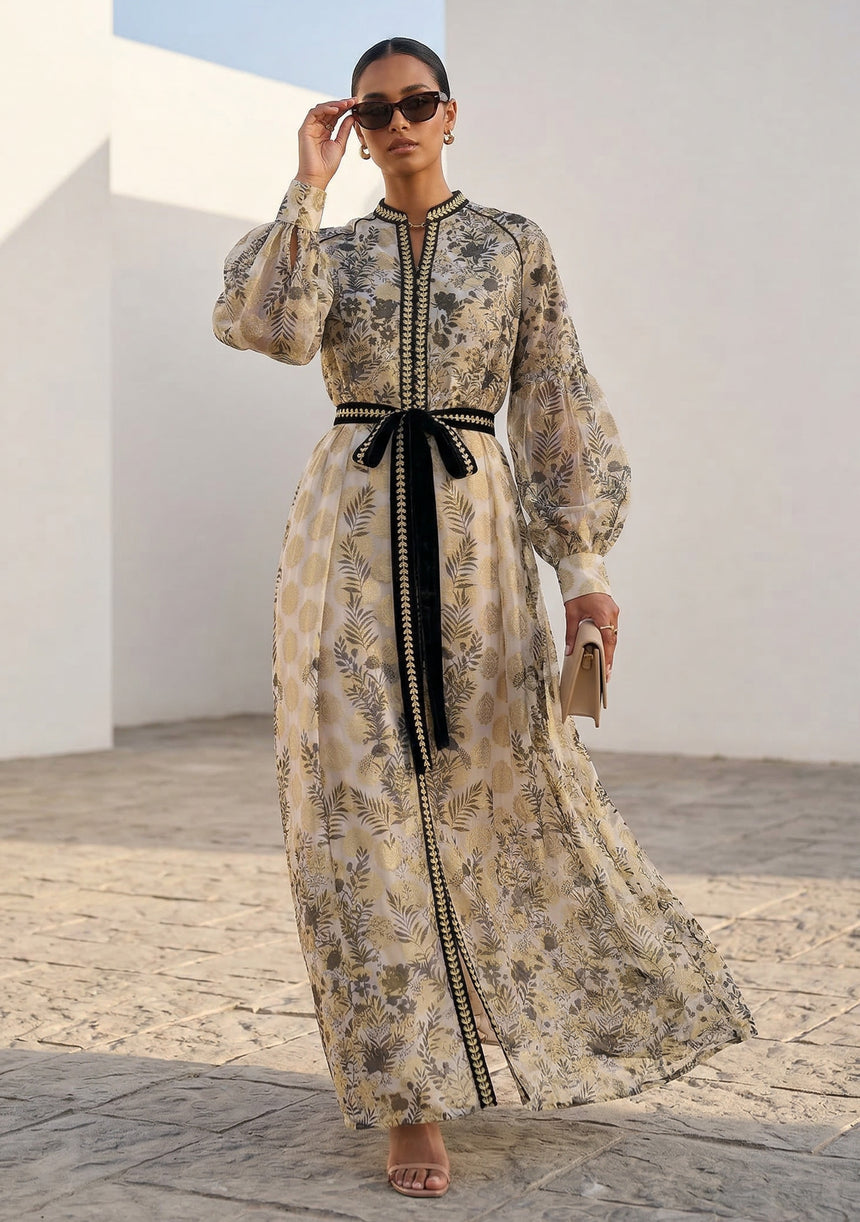Vestido largo de algodón para mujer - Monifa