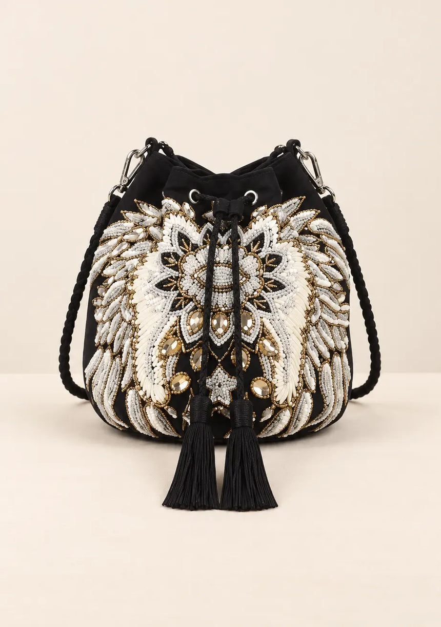 ibBan Embellished hand Embroidery Bucket Bag - Loana