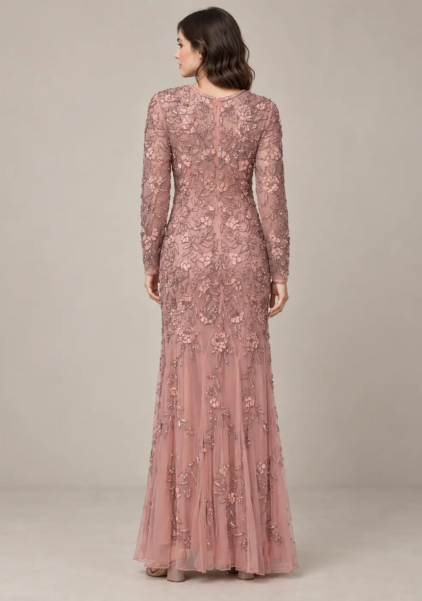 Women’s Party Maxi Dress with Hand Embroidery -