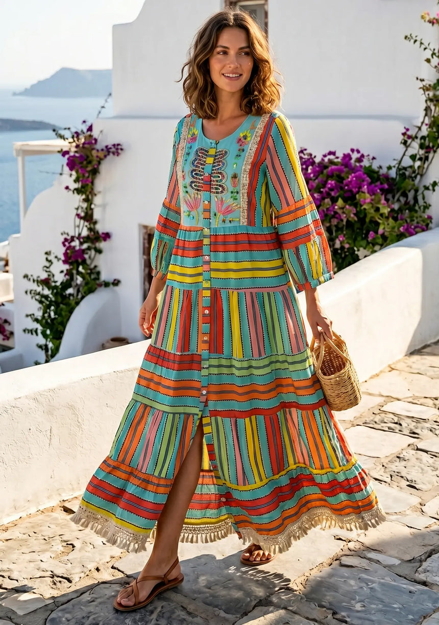 Printed Cotton Maxi Tunic for Women | ibBan Summer Collection- Cansu