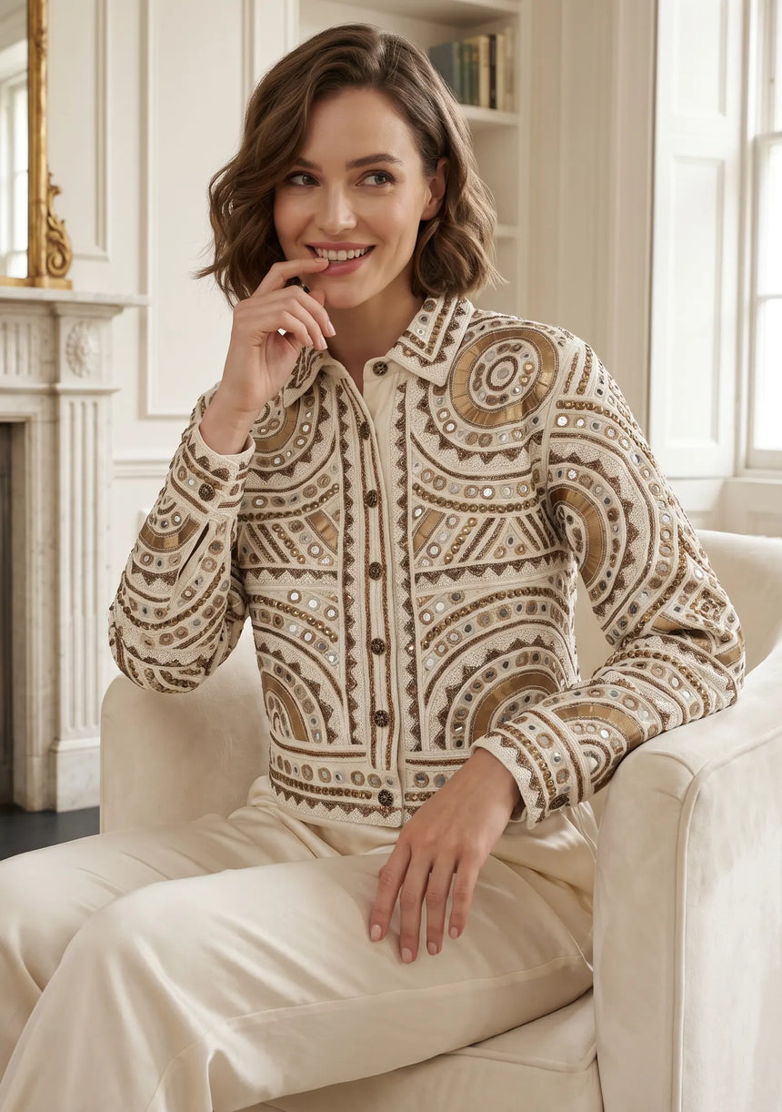 ibBan Luxury Hand Embroidered Winter Jacket | Premium Women's Designer Jacket - Orma