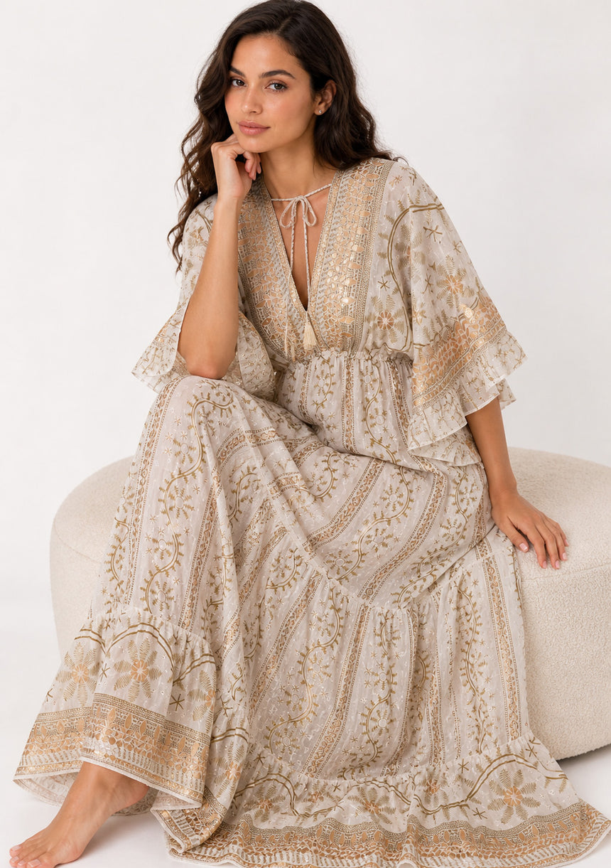 Maxivestido de algodón para mujer - Adiba