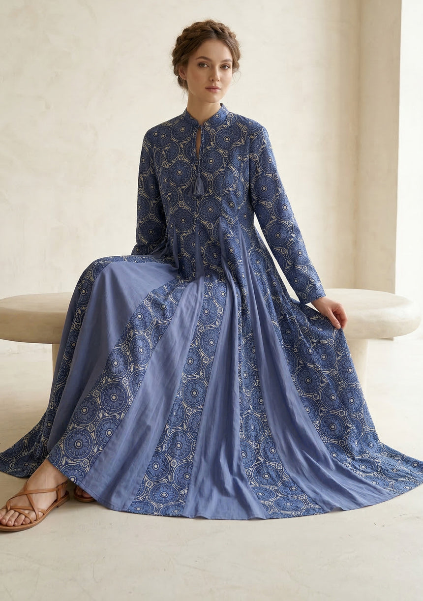 Vestido largo de algodón para mujer - Zoya