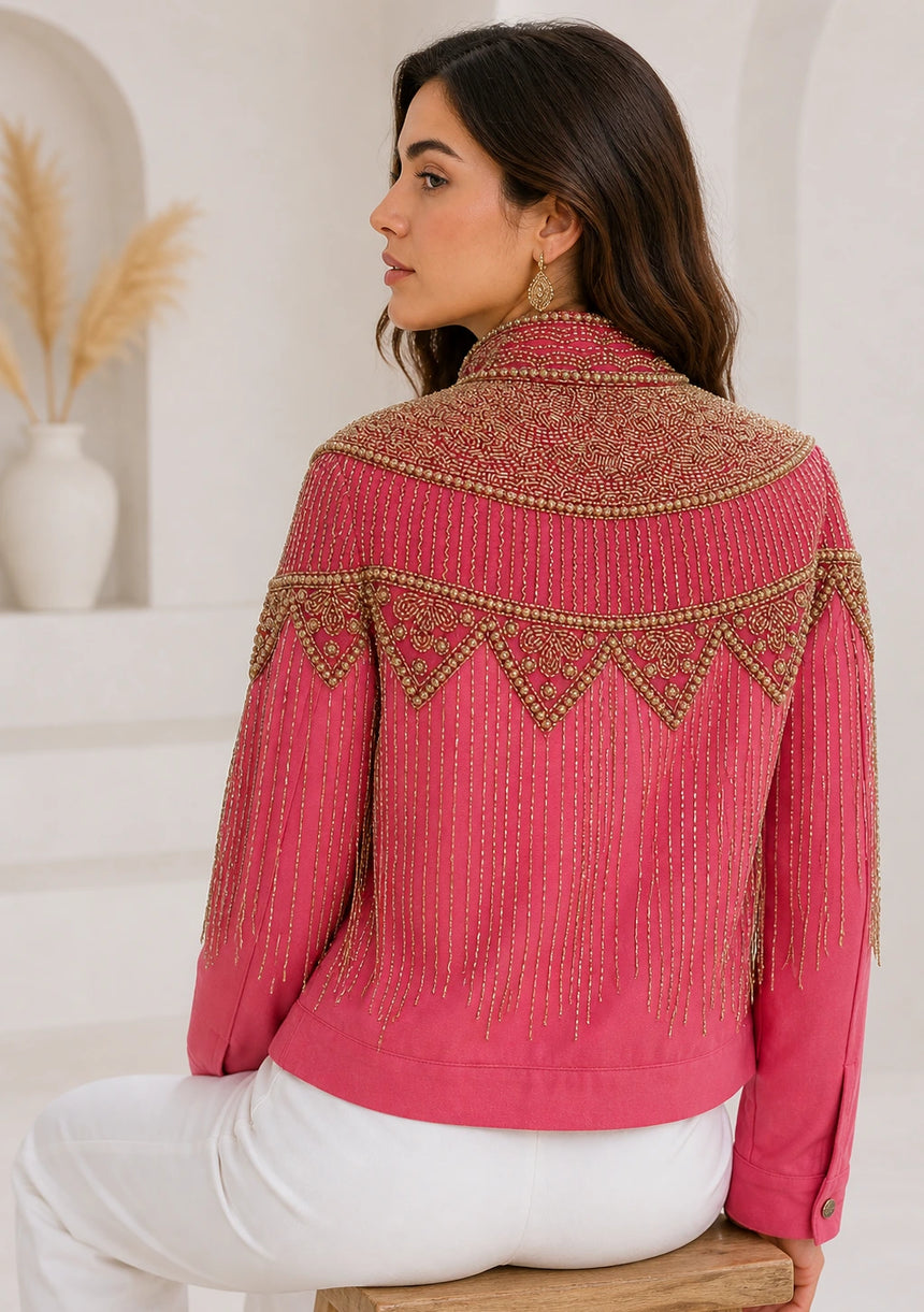 Chaqueta de lona artesanal para mujer - Collar