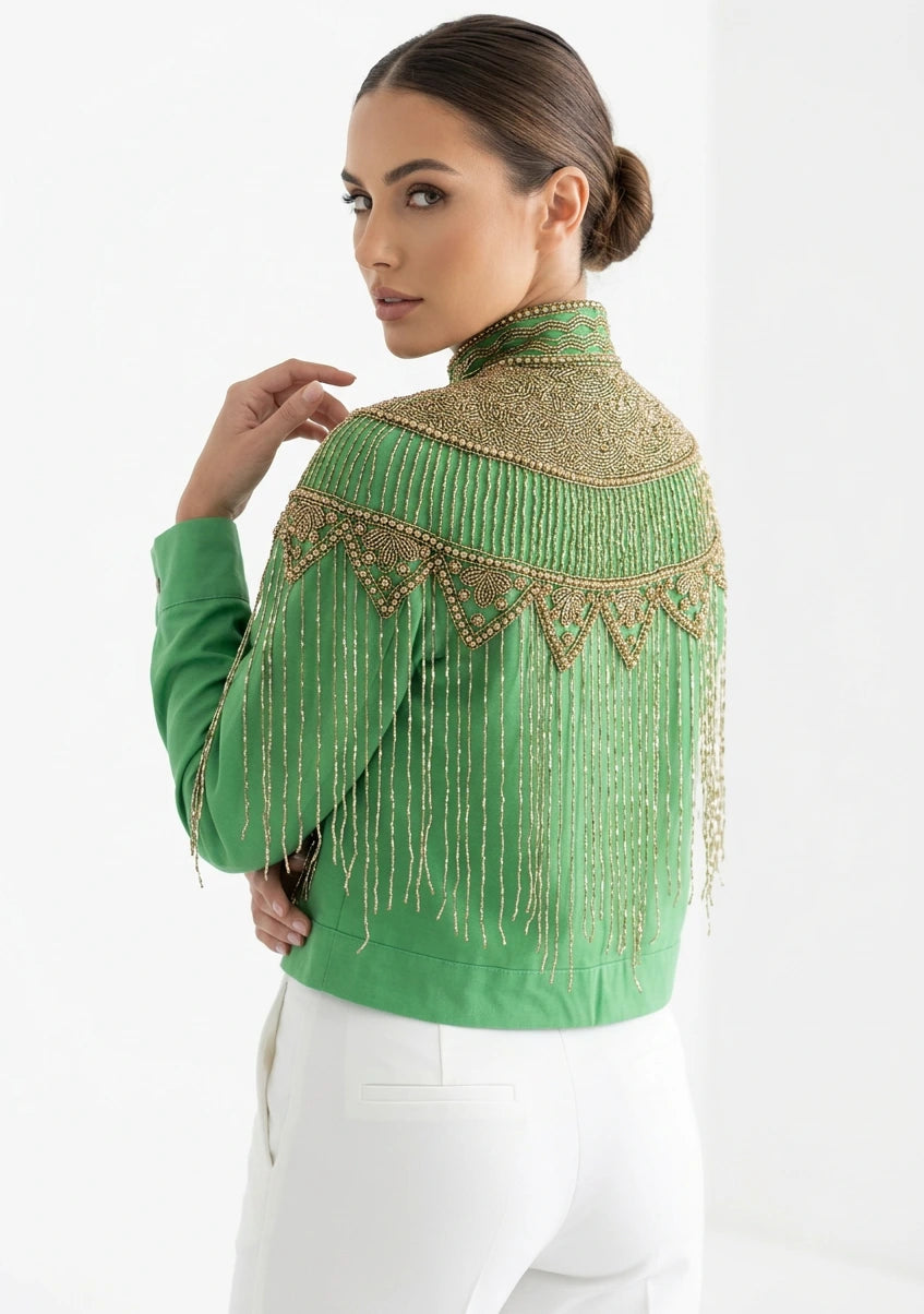 Chaqueta de lona artesanal para mujer - Collar