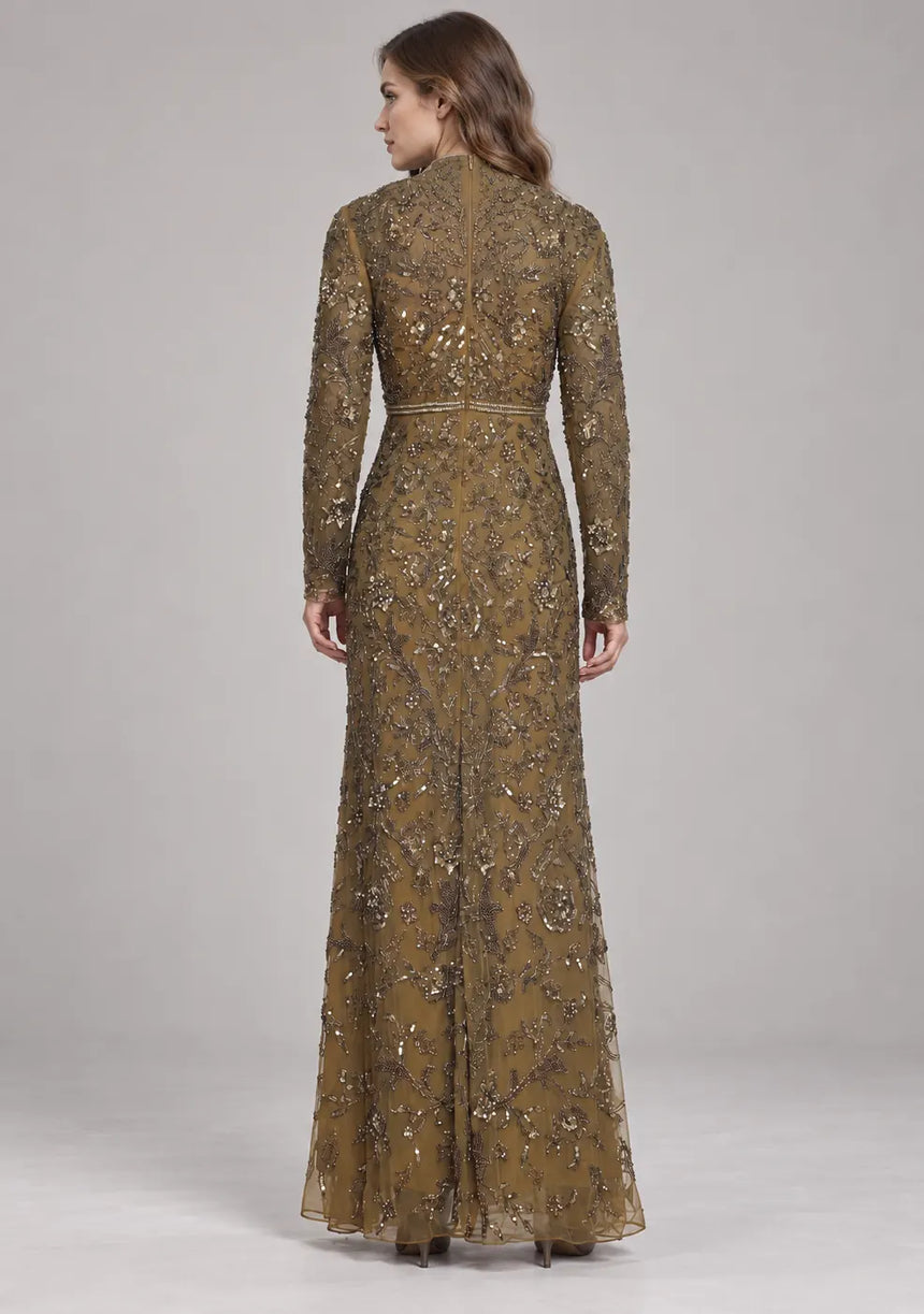 ibBan Women’s Party Long Dress with Hand Embroider -Zubania