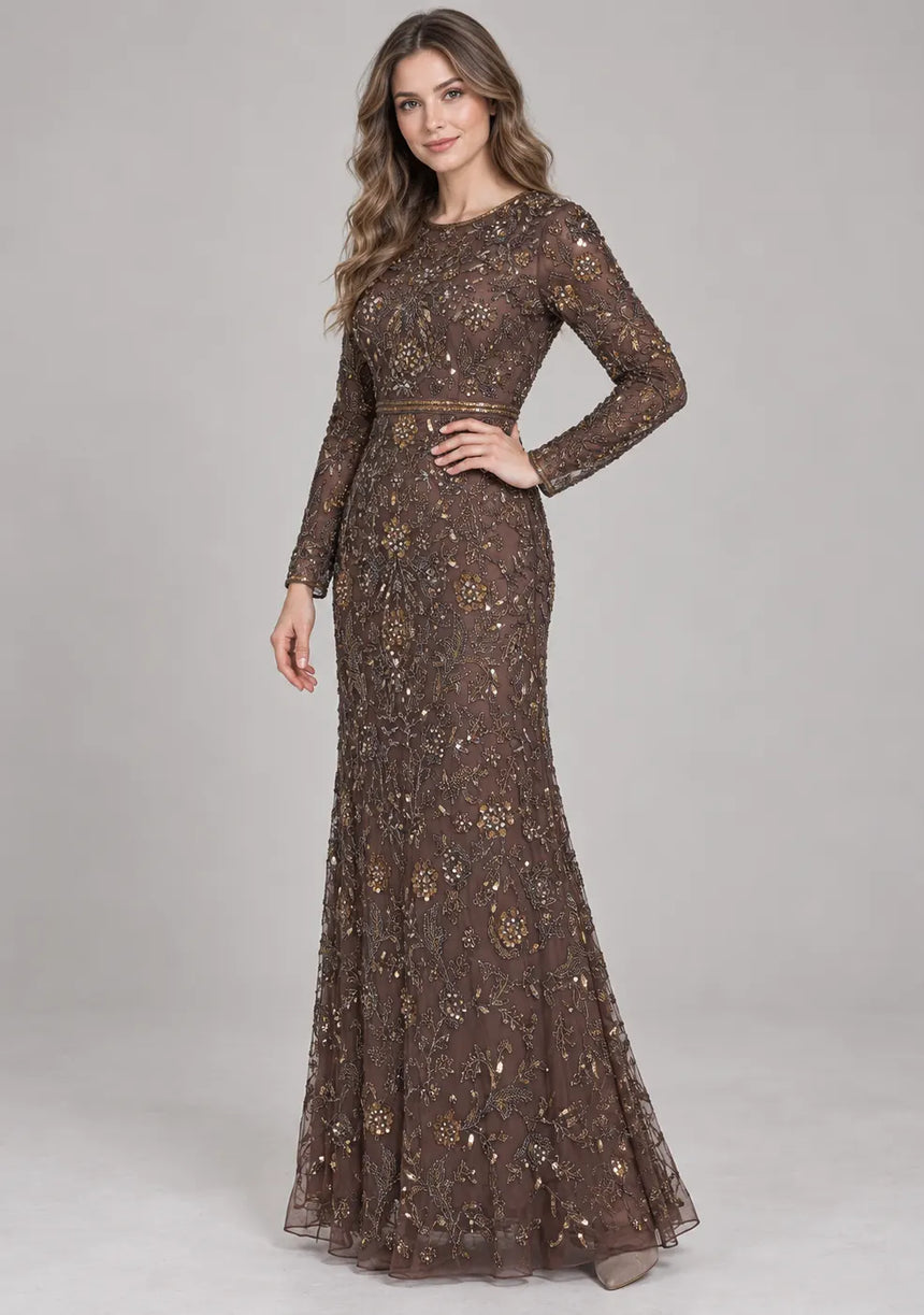 ibBan Women’s Party Long Dress with Hand Embroider -Zubania