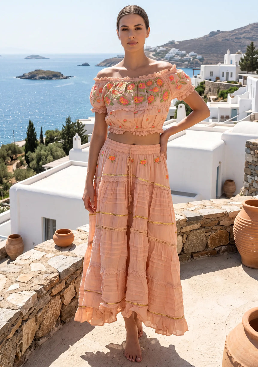 Women's Cotton Skirt Blouse - Sama