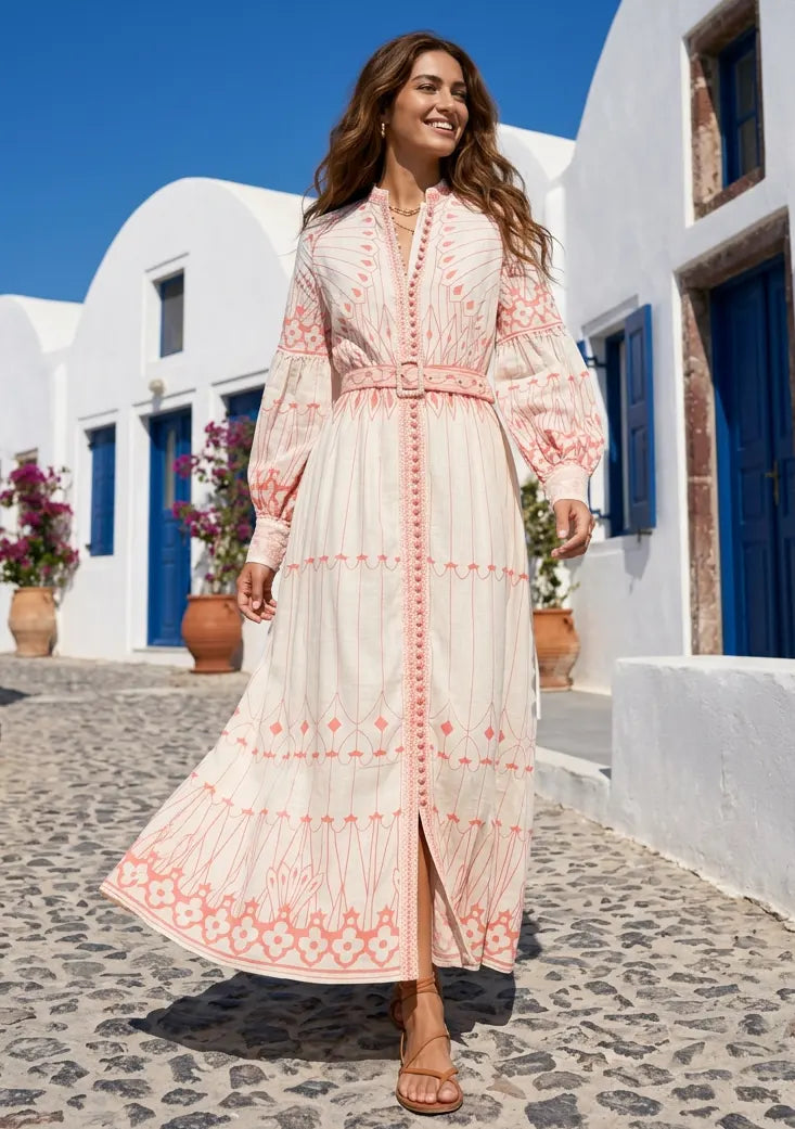 ibBan Cotton Long Dress with Hand Embroidery | Women's - Meerab Long Dress