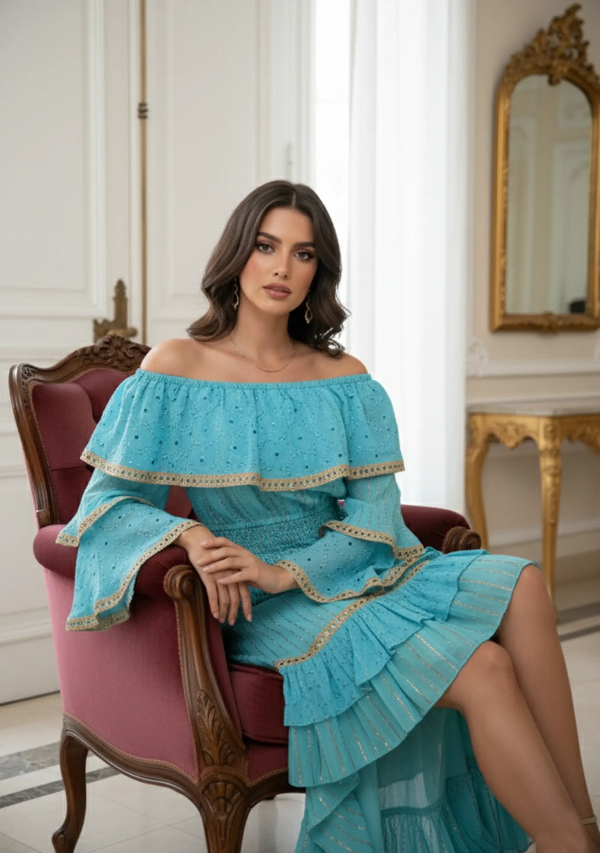 ibBan Women’s Hand Embroidered Skirt & Blouse Set - Umida