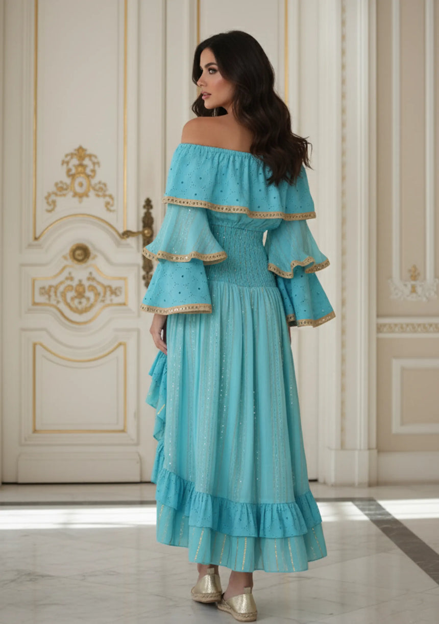 ibBan Women’s Hand Embroidered Skirt & Blouse Set - Umida