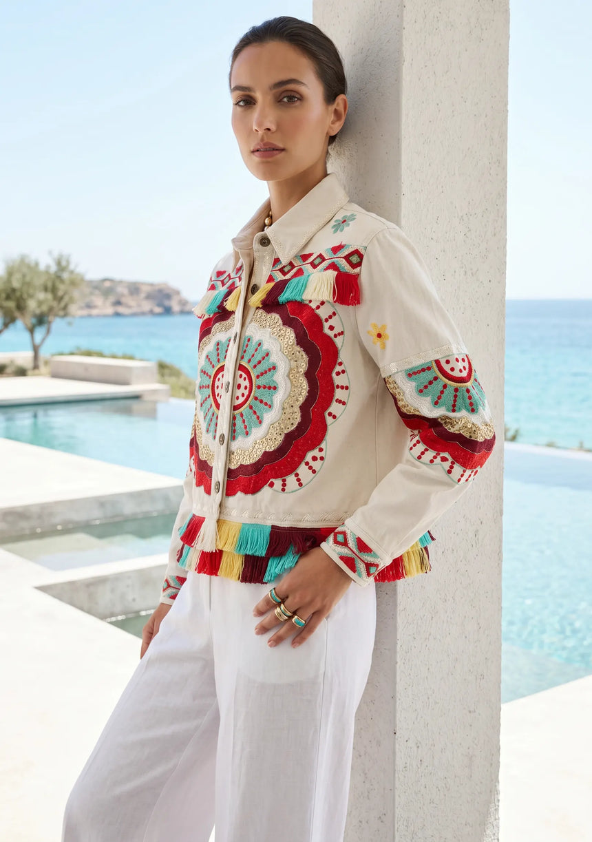 ibBan Hand Embroidered Summer Jacket for Women | Artisan Luxury Fashion - Sara