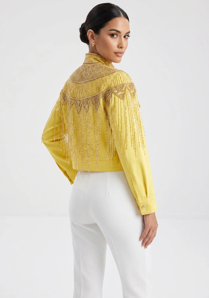 Chaqueta de lona artesanal para mujer - Collar