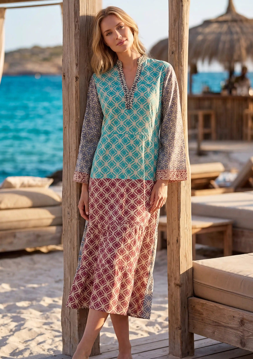Vestido largo de algodón para mujer - Aashvi